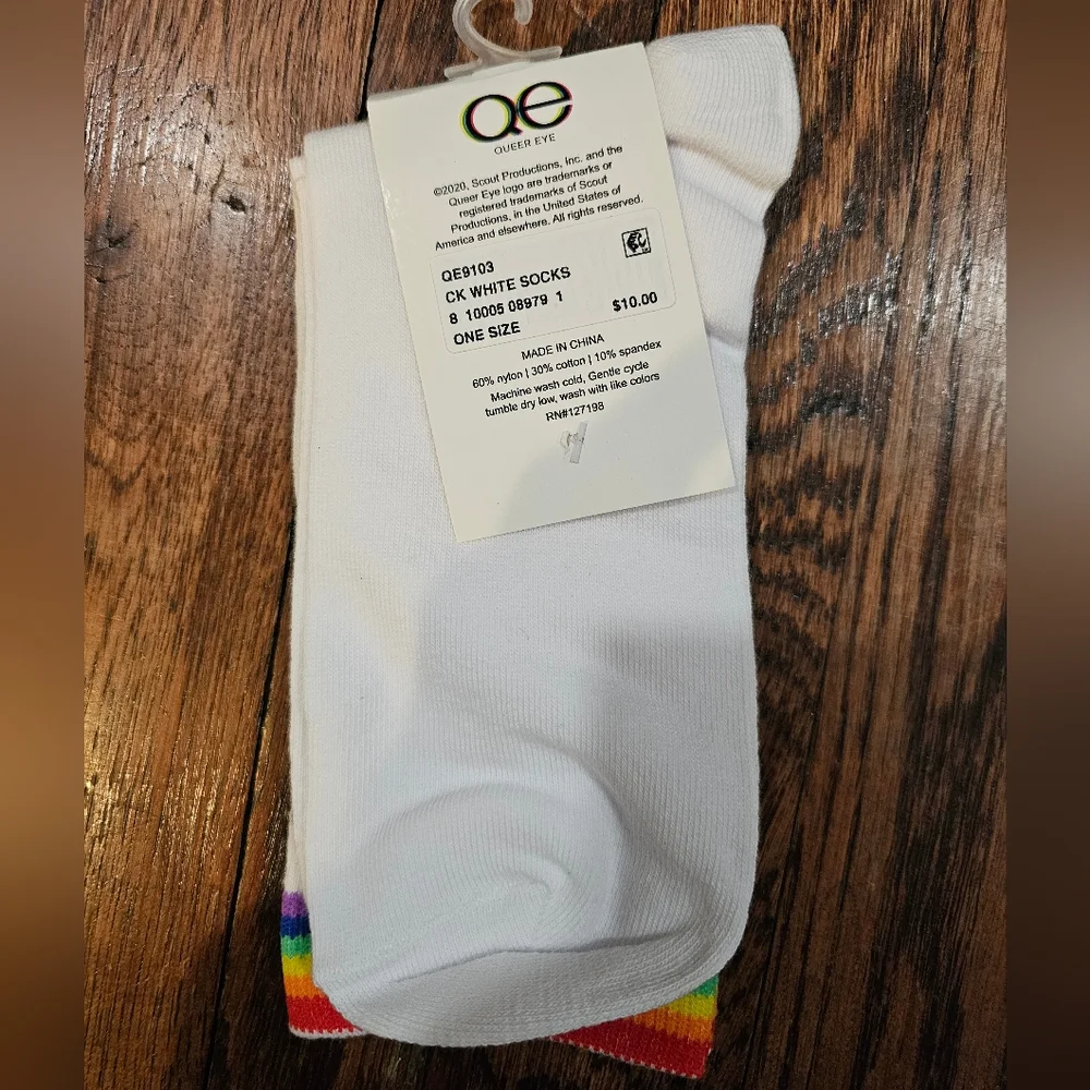 NWT Queer Eye Rainbow Choose Kindness Socks